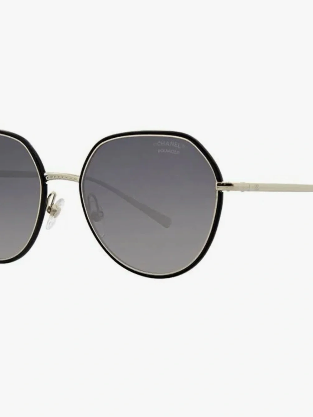 CHANEL - Interlocking CC Logo Oversize Sunglasses in Black/Gold Style #4251-J